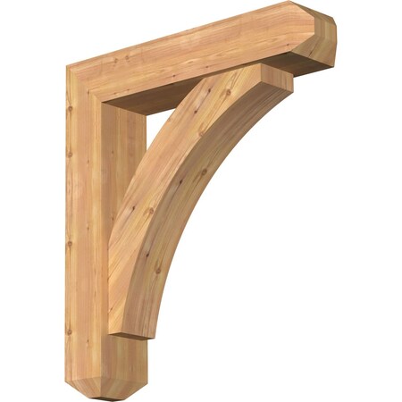 Ekena Millwork Thorton Craftsman Smooth Bracket w/ Offset Brace, Western Red Cedar, 7 1/2"W x 34"D x 38"H BKT0806X34X38THR04SWR
